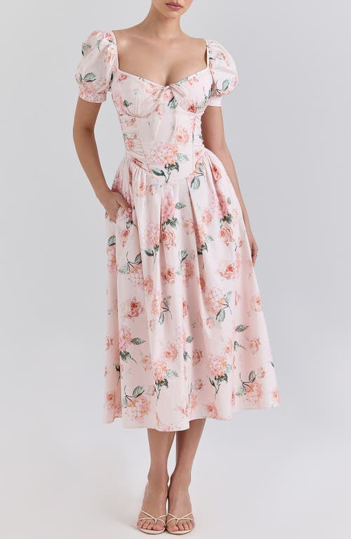 HOUSE OF CB HOUSE OF CB LULABELL PUFF SLEEVE MIDI DRESS