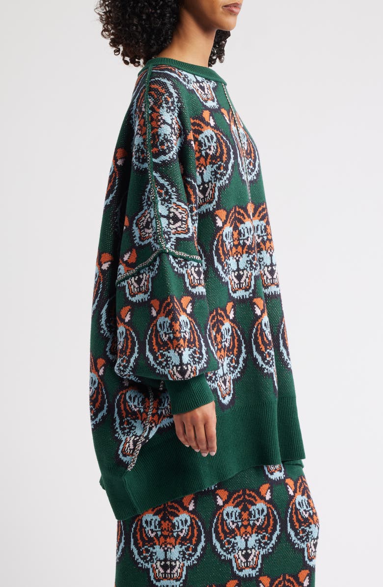 Dressed in Lala Wild Thing Oversize Sweater, Alternate, color, Green