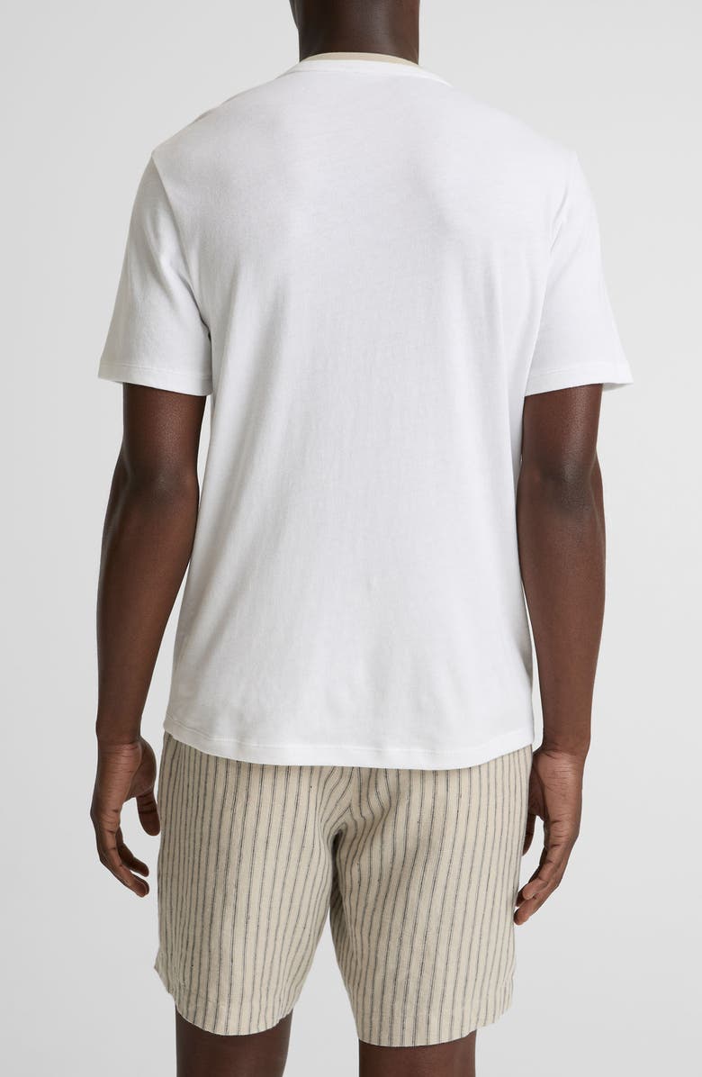 Vince Loose Knit Double Collar Crewneck T-Shirt, Alternate, color, Optic White/ Parchment