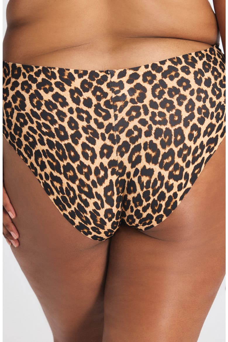 Microfiber No-Show Hipster Briefs, Alternate, color, SUGA BEIGE ON THE PROWL PRINT