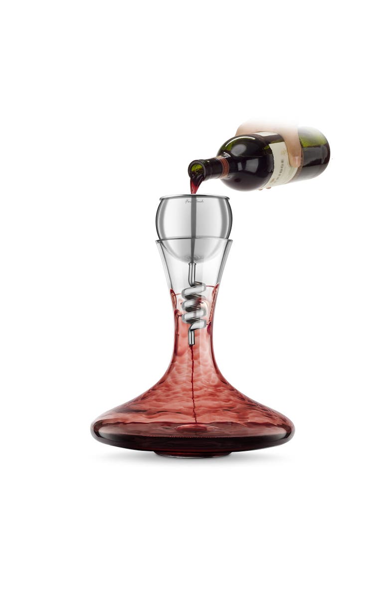 FINAL TOUCH Twister Stainless Steel Aerator & Decanter Set, Main, color, Clear