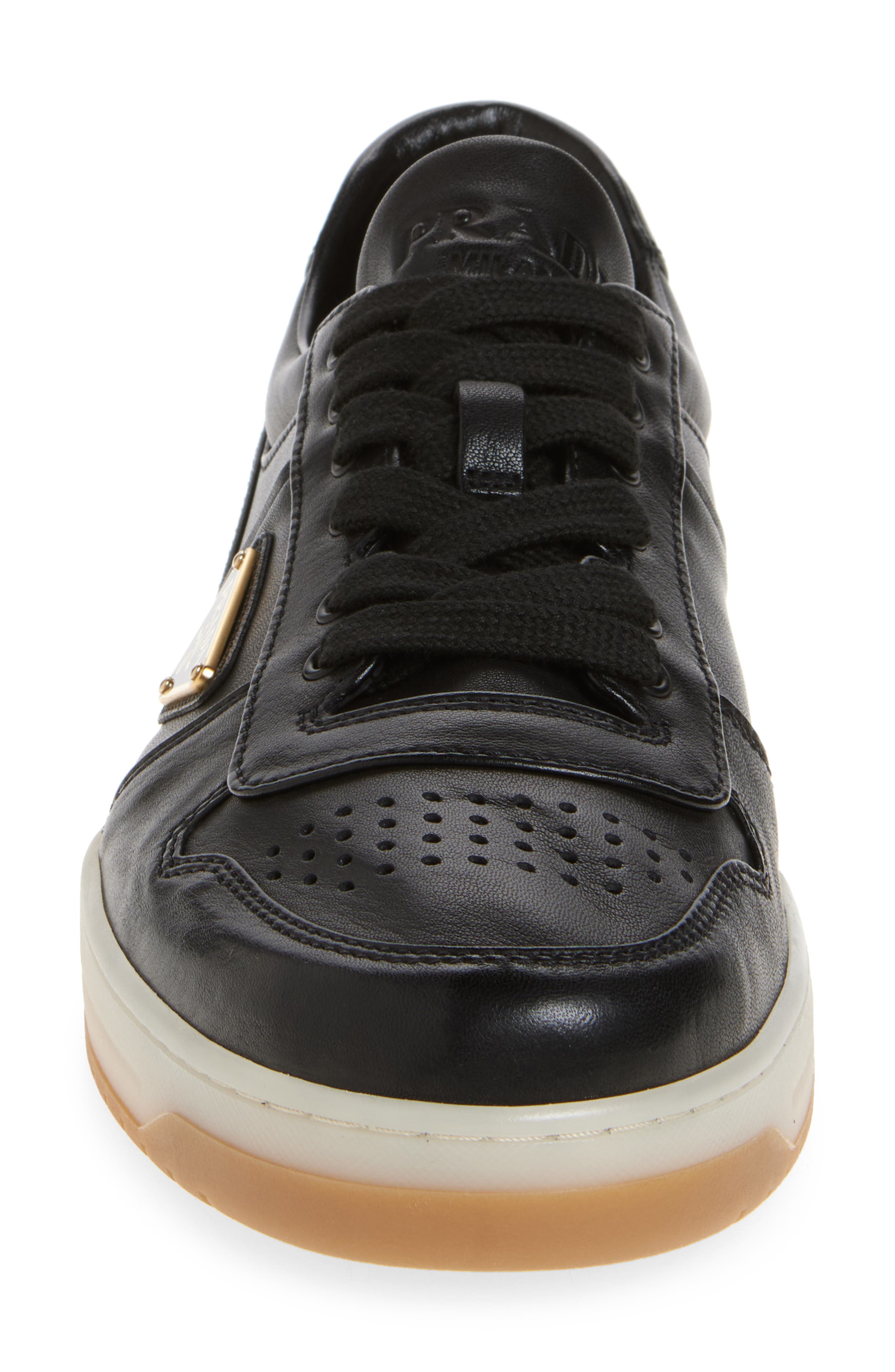Prada Downtown Low Top Sneaker, Alternate, color, Nero