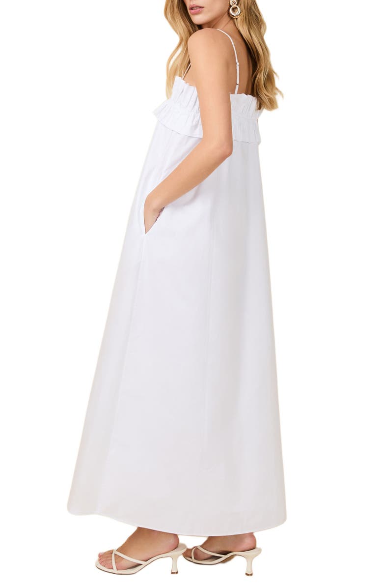 Solid & Striped The Sophie Poplin Maxi Dress, Alternate, color, Optic White