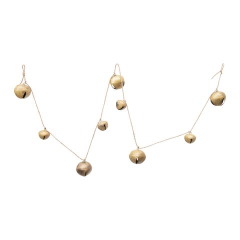 Metal Jingle Bell Garland, Gold Finish