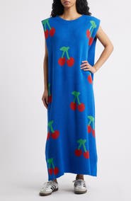 Dressed in Lala Cherry Pie Sleeveless Knit Maxi Dress