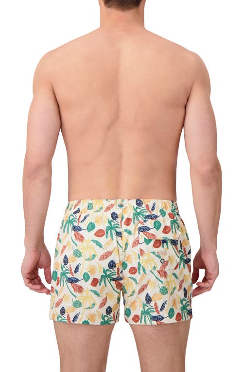 Sunset X Vine Leaf Print Swim Trunks