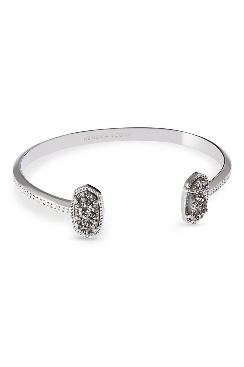 Elton Station Cuff Bracelet, Main, color, PLATINUM DRUSY/ SILVER