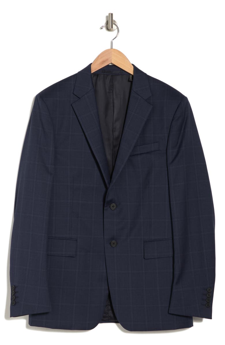 Theory Bowery Windowpane Plaid Two Button Notch Lapel Wool Blazer, Alternate, color,