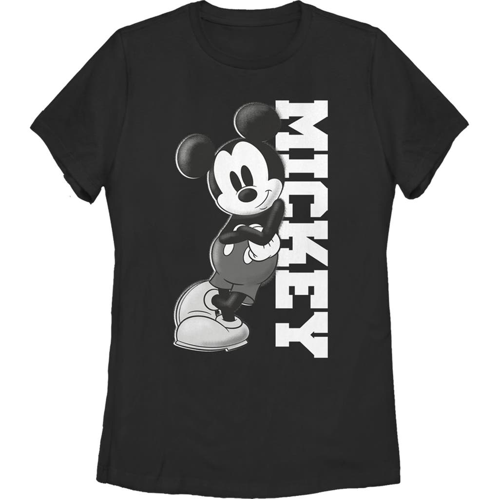 Mickey & Friends Retro Leaning Graphic T-shirt In Black
