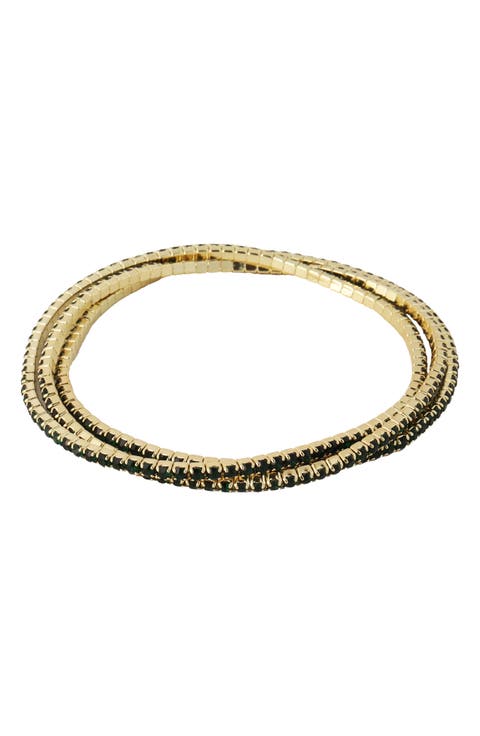 Set of 3 Crystal Stretch Bracelets