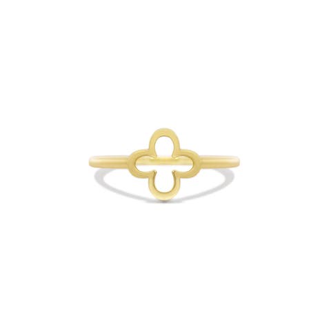 Gold Open Clover Ring