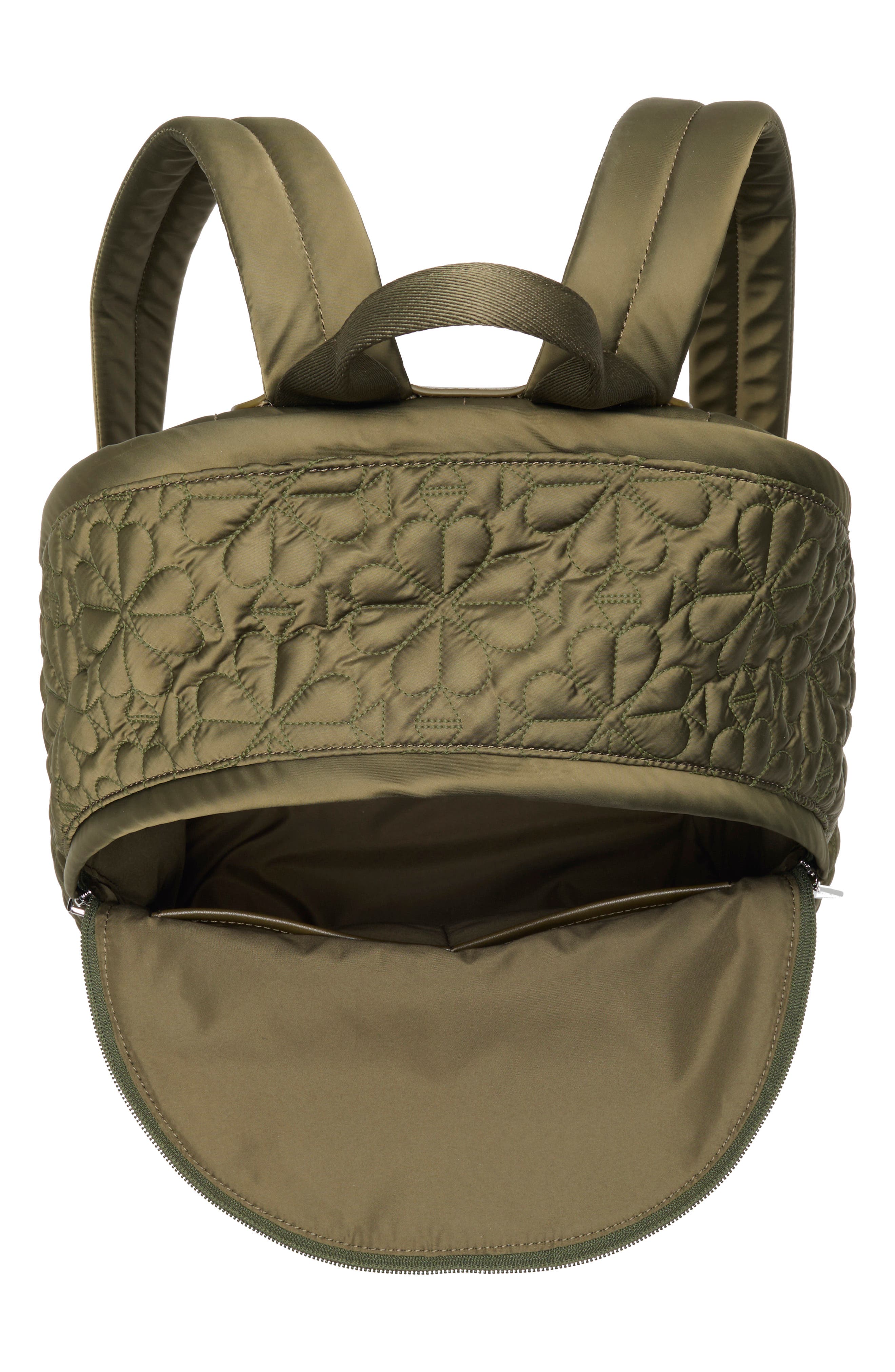Large Tilly Quilted Backpack, Alternate, color, OOLONG GREEN