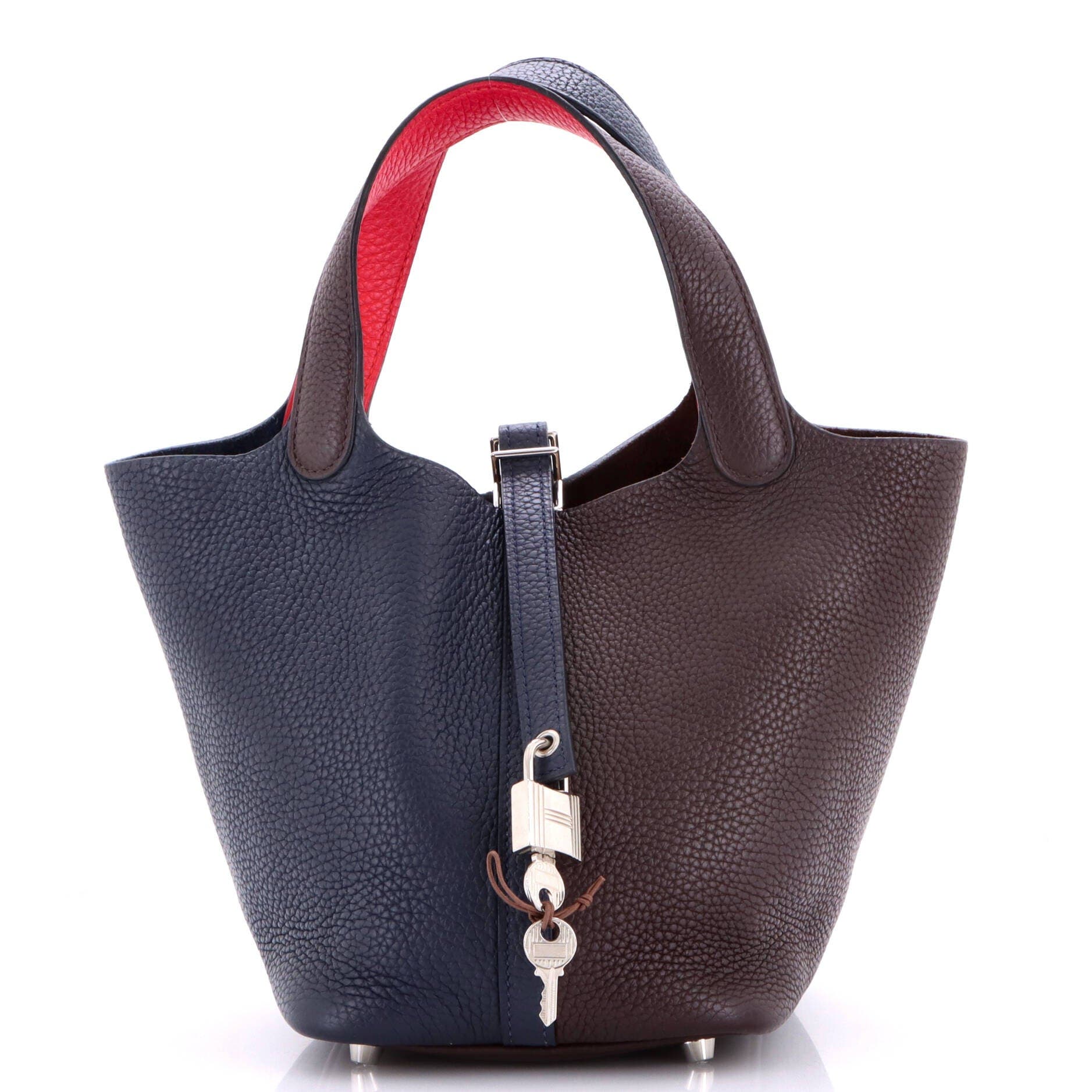 Casaque Picotin Lock Bag Clemence PM, Main, color, Blue