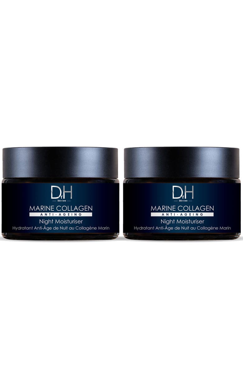 Dr H Marine Collagen Night Moisturiser 60ml x 2 Duo Set, Main, color, White