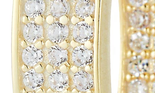 Glaze Jewelry Silver Cz Oval Hoops In Gold