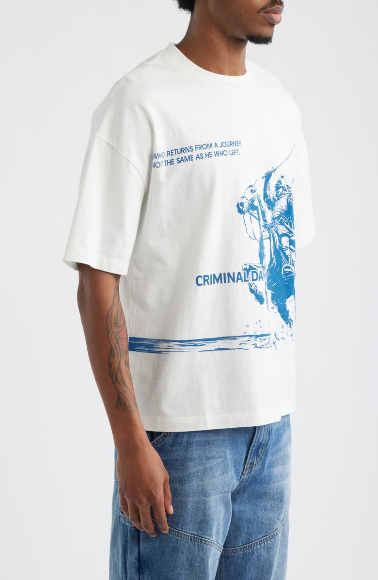 CRIMINAL DAMAGE Samurai Graphic T-Shirt, Alternate, color, Off-White/ Blue