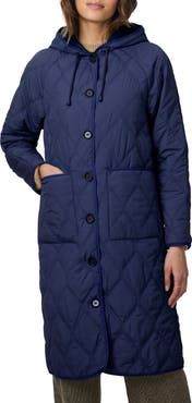 Bernardo Diamond Quilted Hooded Coat