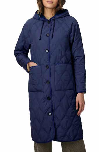 Bernardo Diamond Quilted Hooded Coat