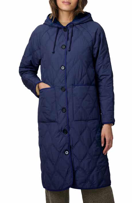 Bernardo Diamond Quilted Hooded Coat