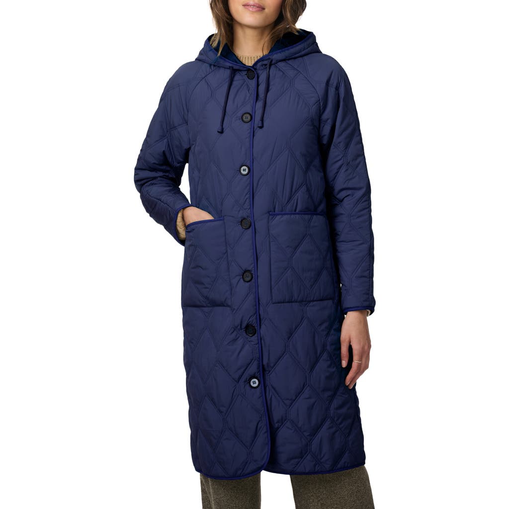 Bernardo Diamond Quilted Hooded Coat