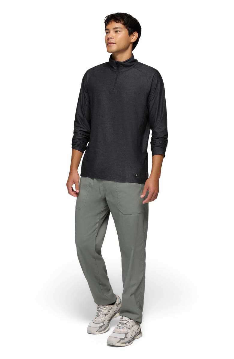 prAna Altitude Tracker Performance Quarter Zip, Alternate, color, Black Heather