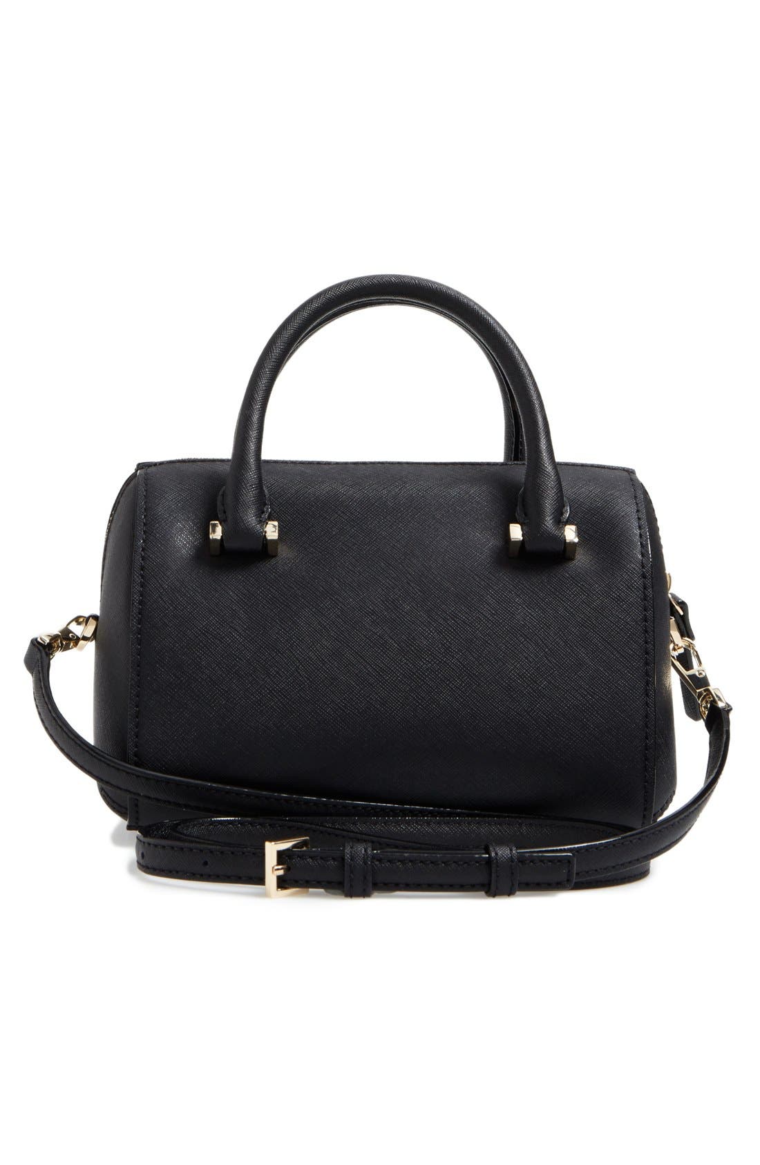 cameron street lane leather satchel, Alternate, color, BLACK