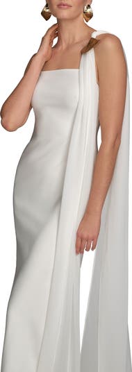 Scarf Drape Sleeveless Gown