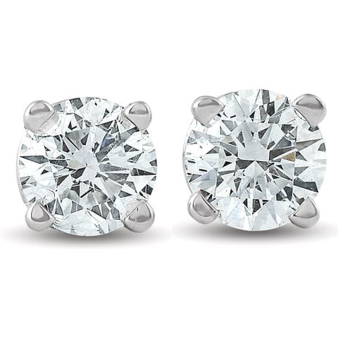 1/3 Ct Screw Back Diamond Studs 14k Gold Lab Grown Earrings