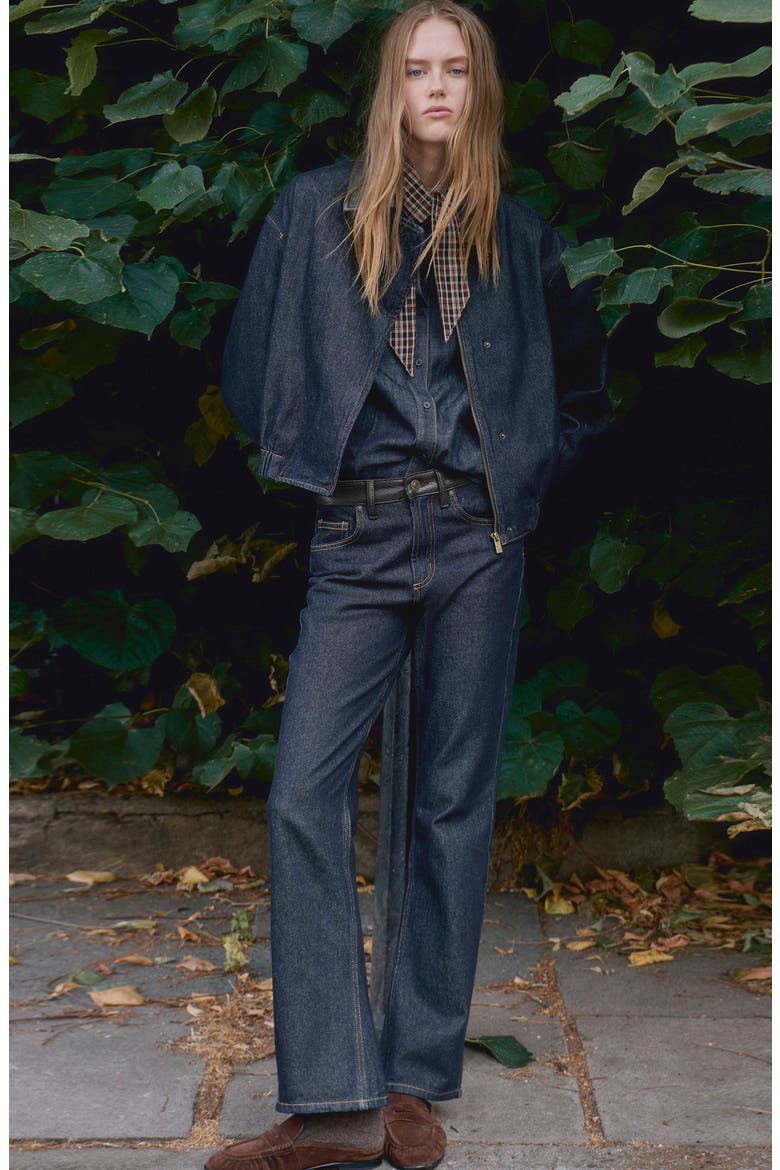 Denim Bomber Jacket, Alternate, color, OPEN BLUE