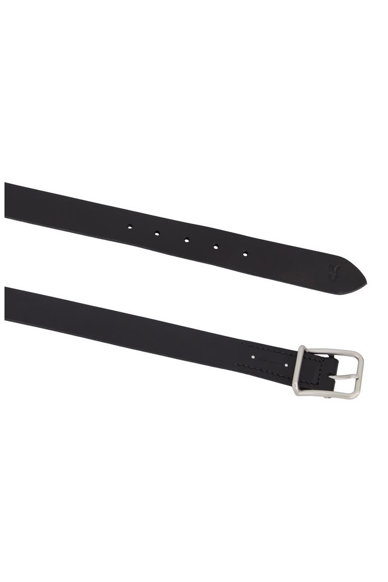 Ramskull Leather Belt, Alternate, color, DULL NICKEL