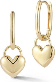 Ember Fine Jewelry 14K Gold Heart Drop Earrings