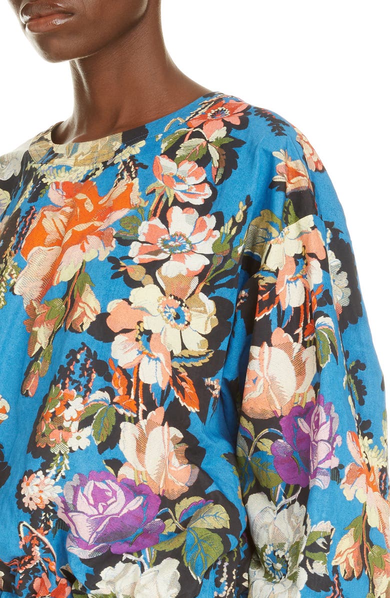Dries Van Noten Calvin Floral Cotton Blend Top, Alternate, color, 