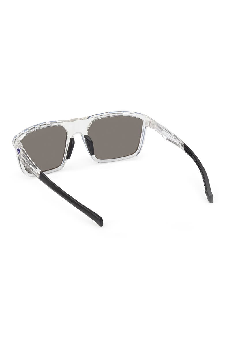 57mm Navigator Sunglasses, Alternate, color, CRYSTAL / BLUE MIRROR