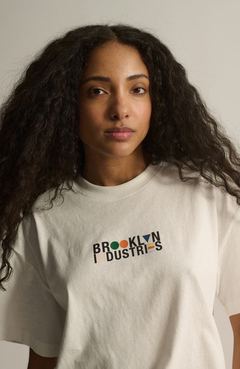 Brooklyn Industries Logo Cotton Graphic T-Shirt, Alternate, color, Antique White