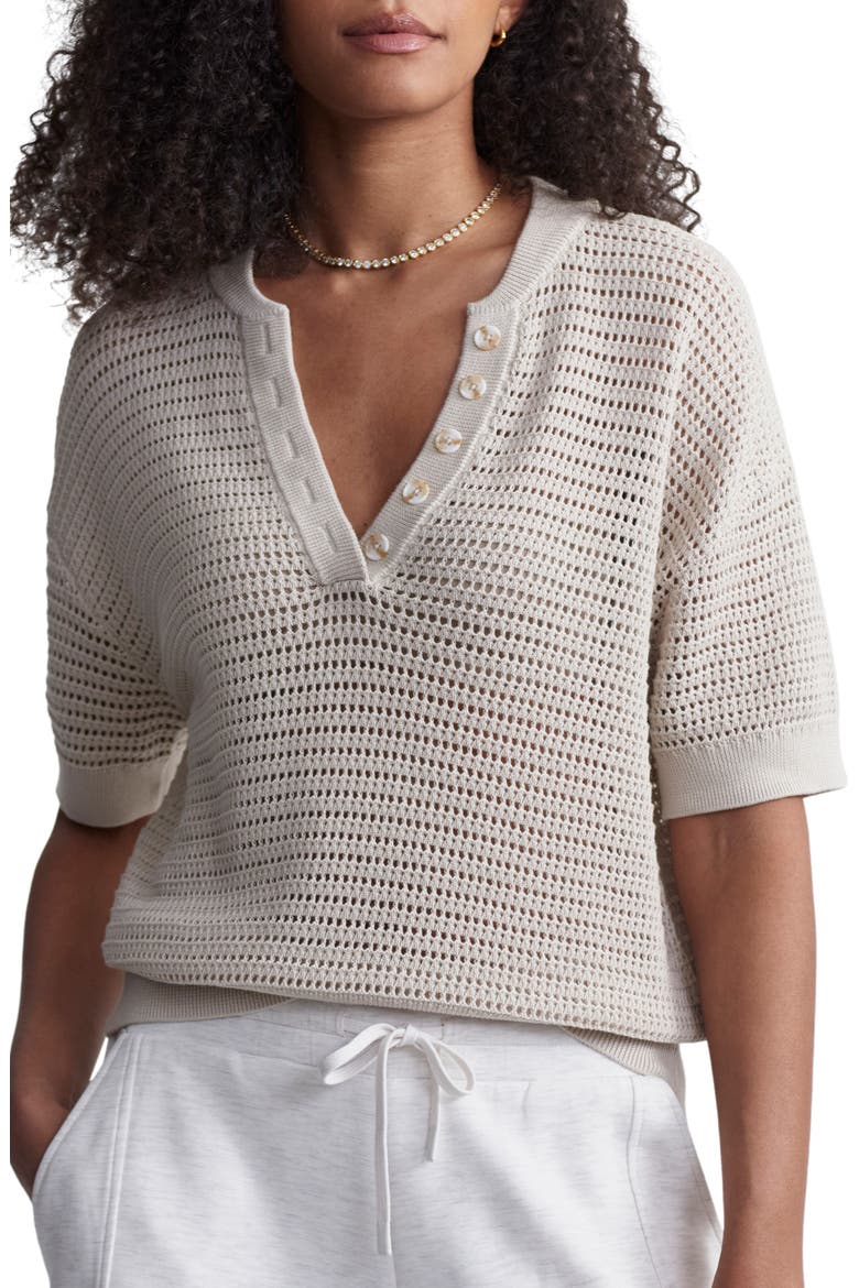 Callie Sheer Knit Cotton Top, Main, color, PEYOTE