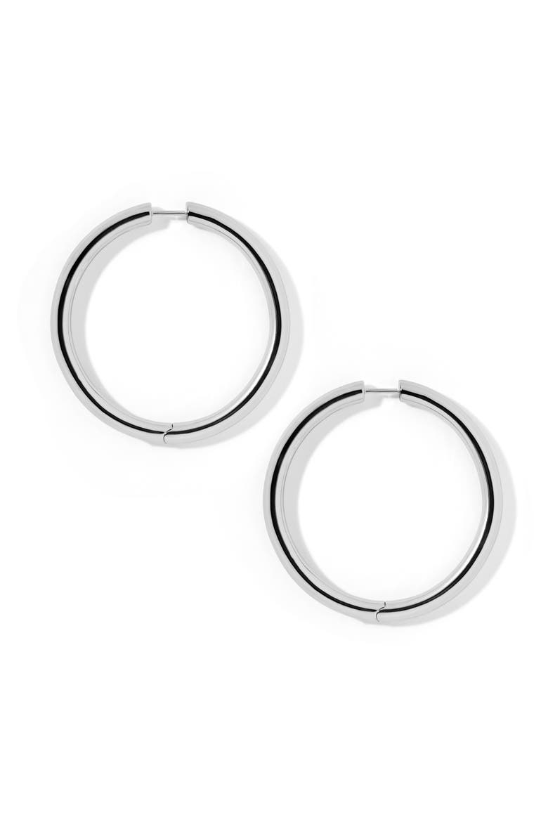 Lilly Hinge Baby Hoop Earrings, Main, color, SILVER