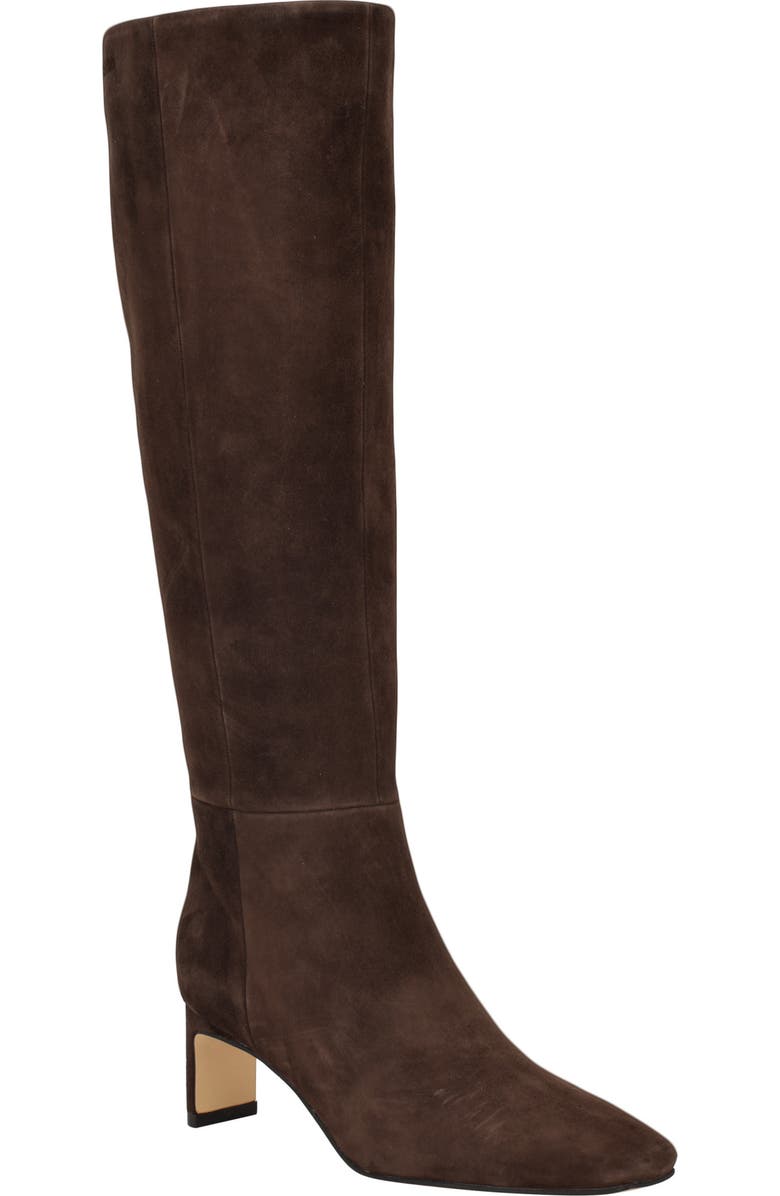 Calvin Klein Caterine Knee High Boot, Main, color, Brown Suede