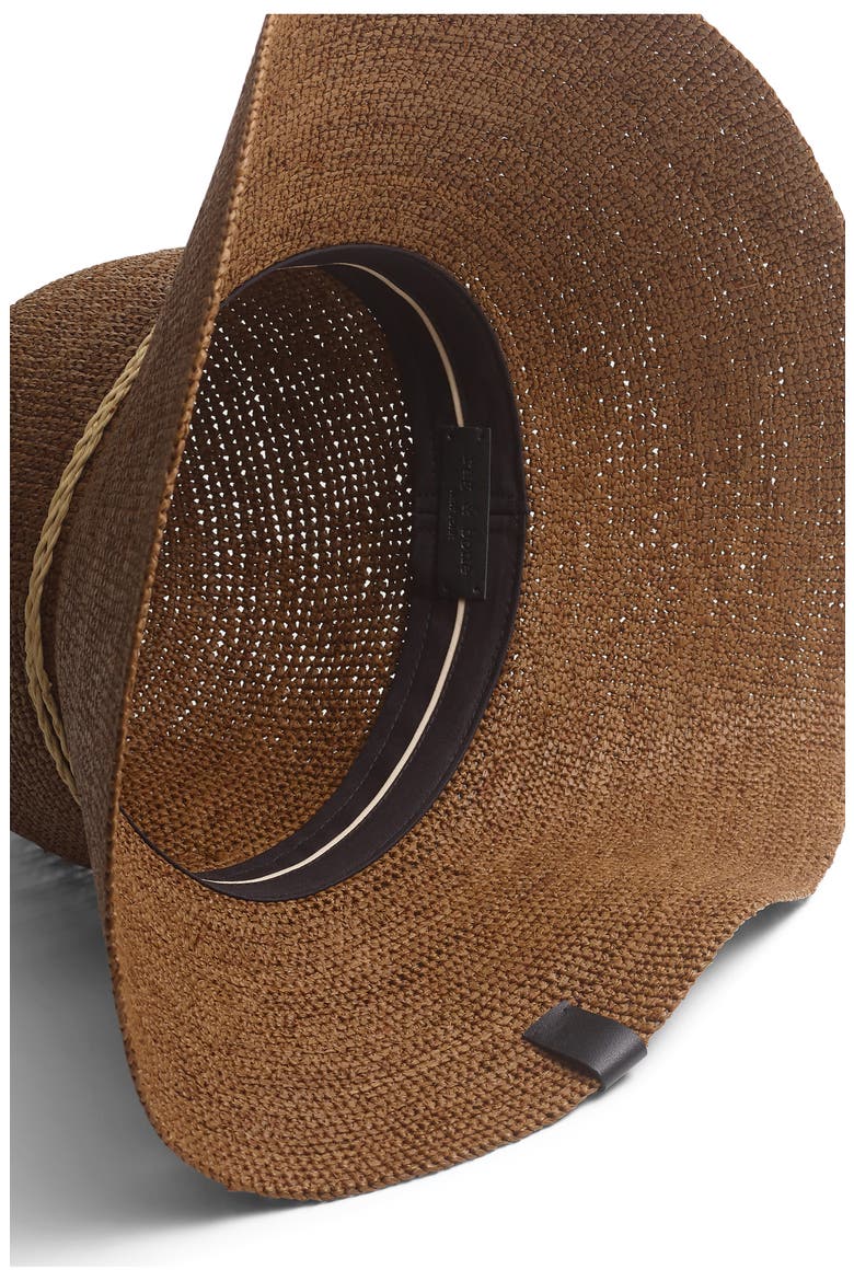 Woven Raffia Bucket Hat, Alternate, color, BROWN
