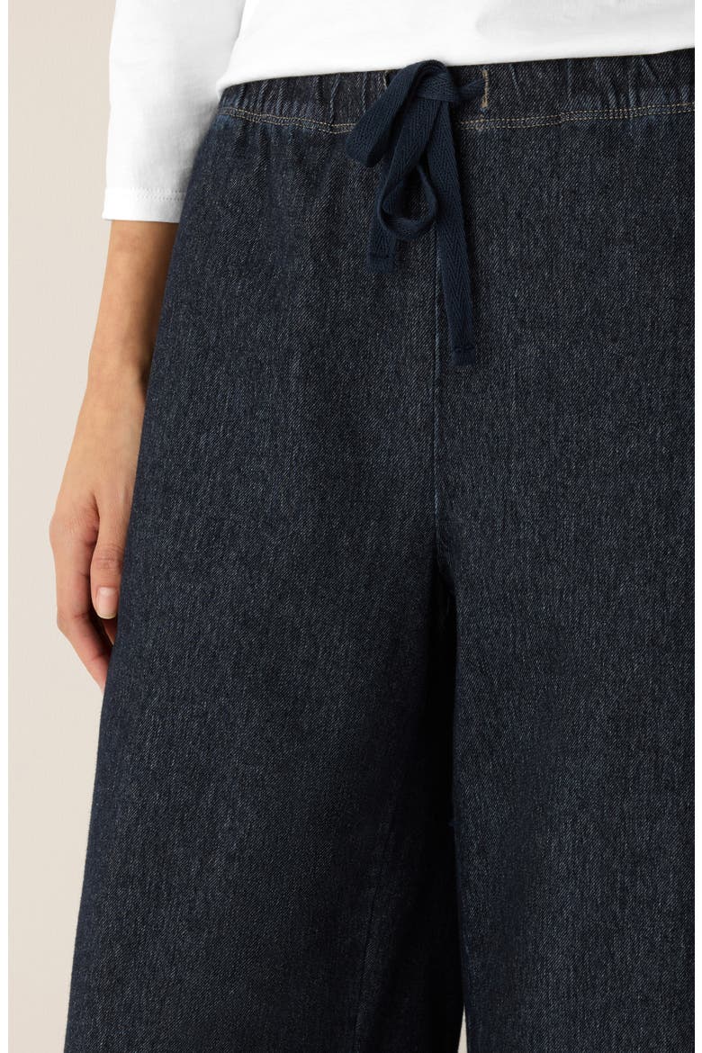 Drawstring Stretch Organic Cotton Straight Leg Pants, Alternate, color, DARK WASH