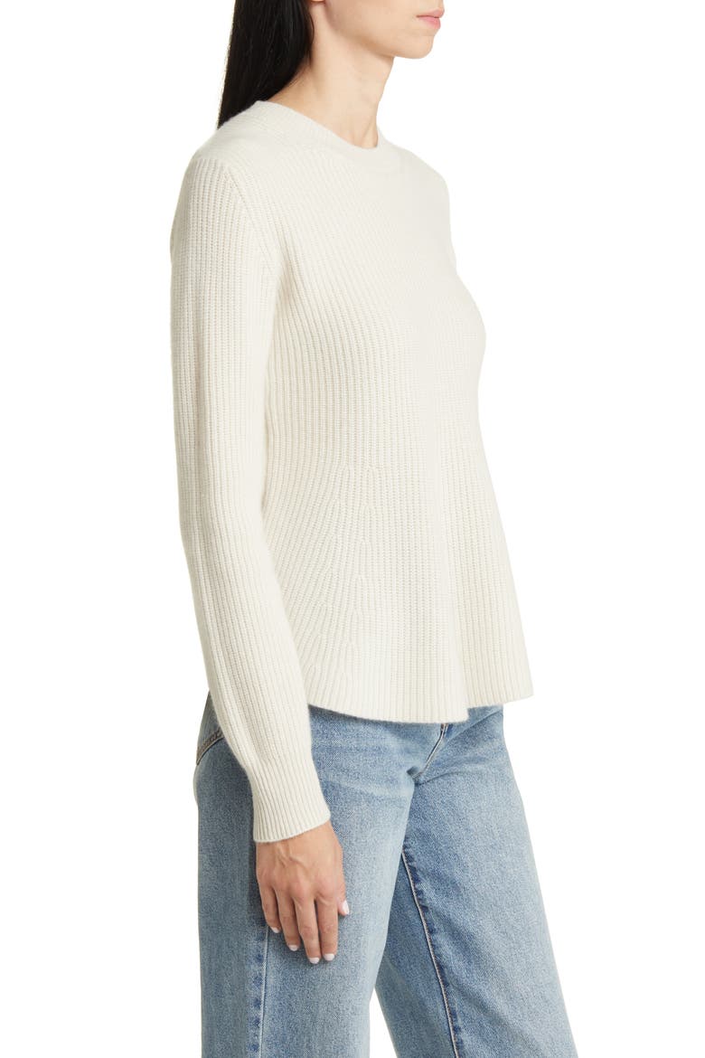 Peplum Cashmere Sweater, Alternate, color, IVORY SAND