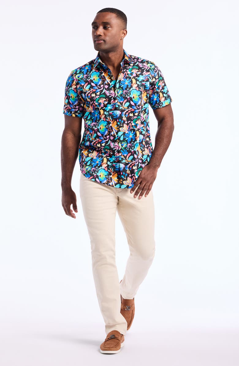 Robert Graham Vernon Short Sleeve Cotton Dress Shirt, Alternate, color, 