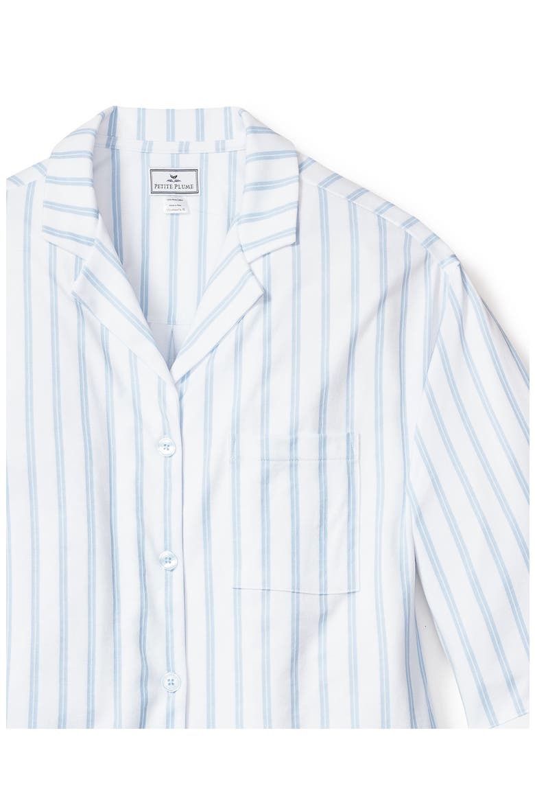 Olivia Wide Leg Pima Cotton Pajamas, Alternate, color, PERIWINKLE STRIPE
