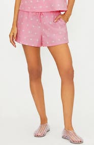 Beach Riot Birkley Polka Dot Cotton & Linen Cover-Up Shorts