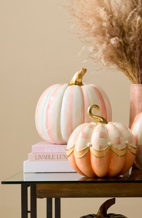 Mackenzie-childs Mackenzie Childs Rosy Stripe Medium Pumpkin In Pink