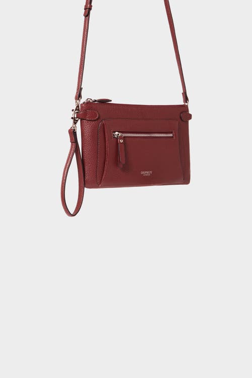 Osprey London The Ruby Leather Crossbody Bag In Burgundy