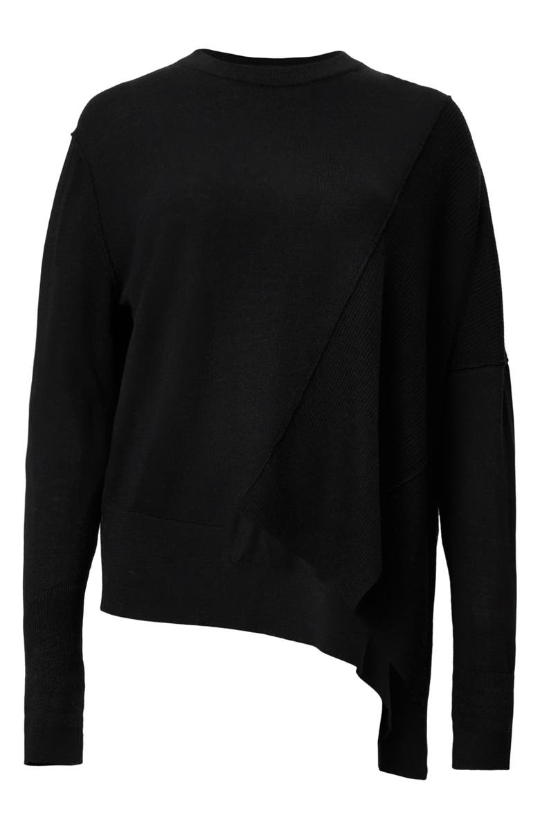 AllSaints Isla Asymmetric Sweater, Alternate, color, Black