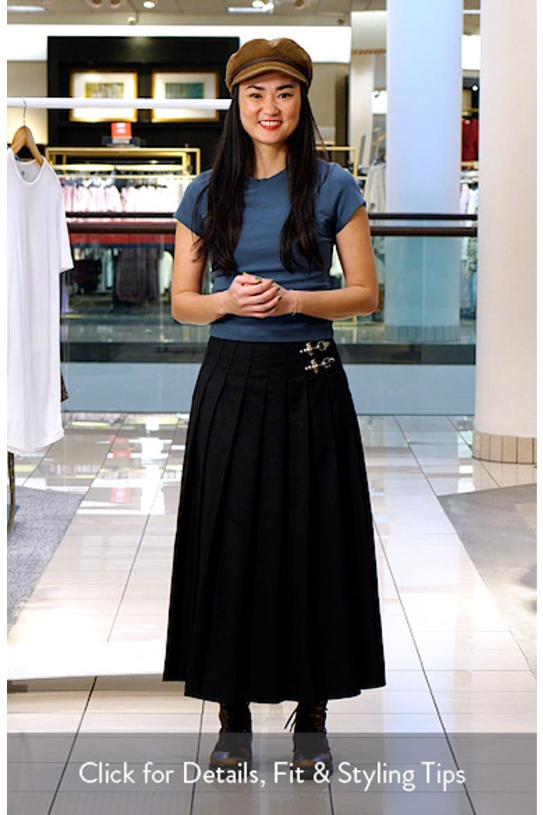 Fame Pleated Midi Skirt video