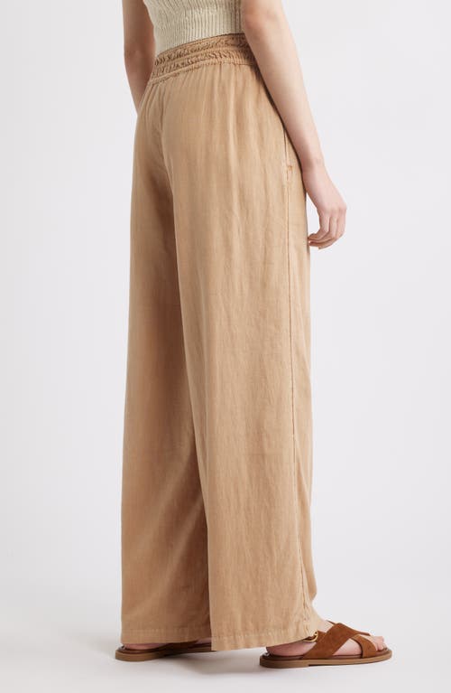 Shop Treasure & Bond Linen Blend Smocked Waist Wide Leg Pants