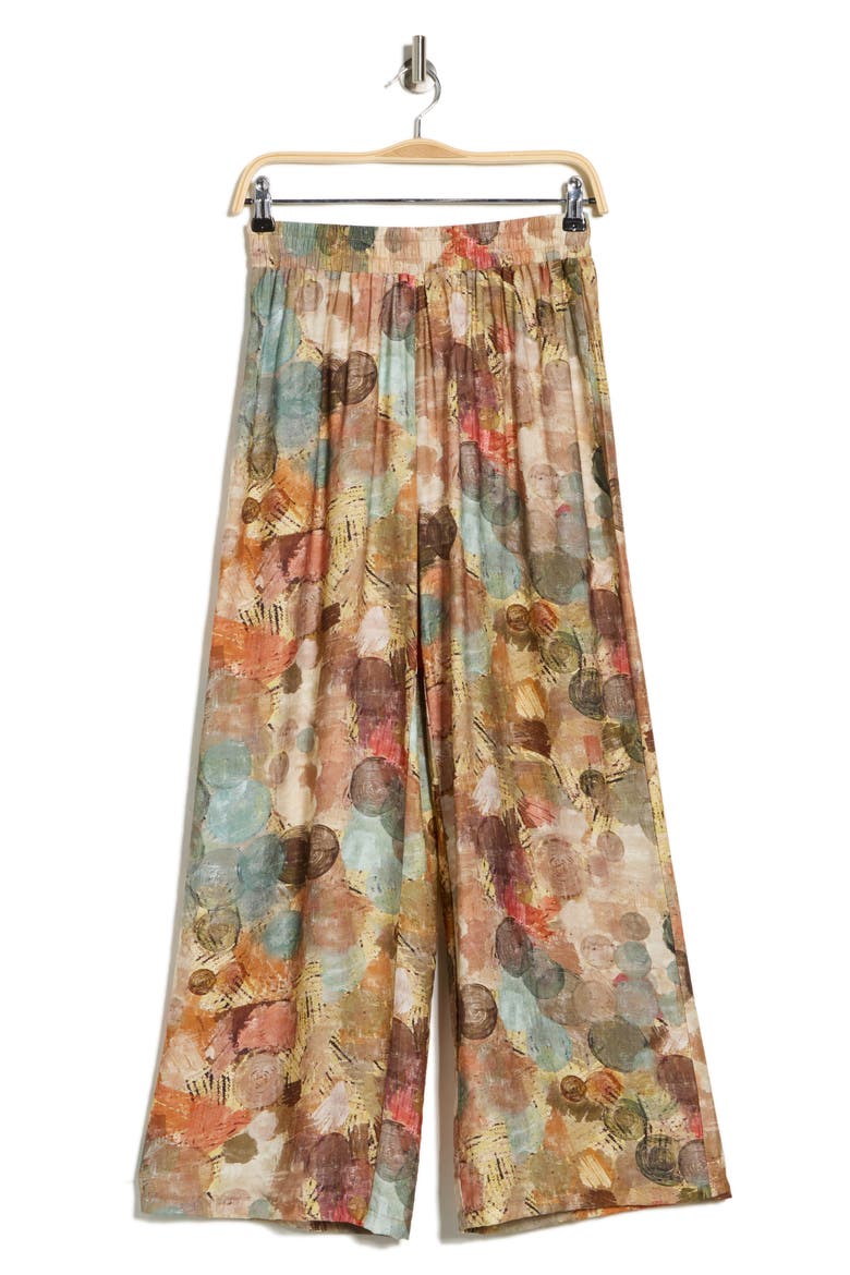 Abstract Print Pull-On Pants, Alternate, color, BLUE