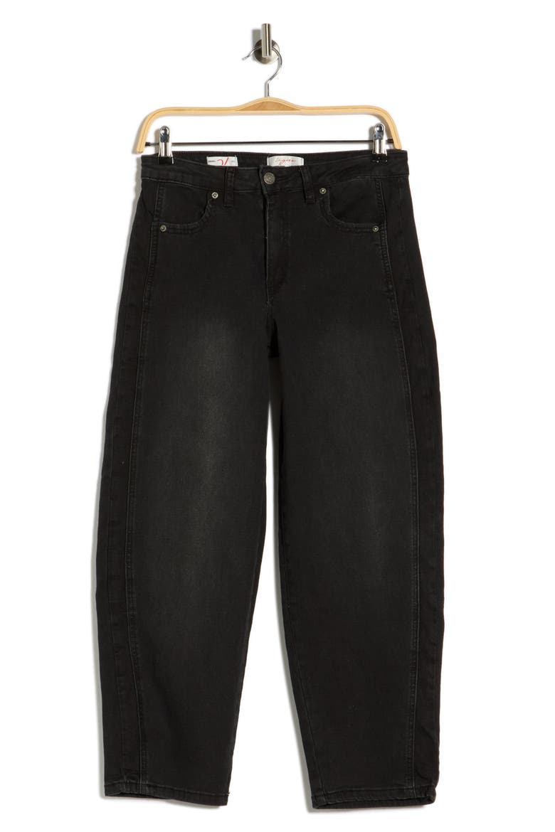 Ankle Barrel Leg Jeans, Alternate, color, WASHED BLACK